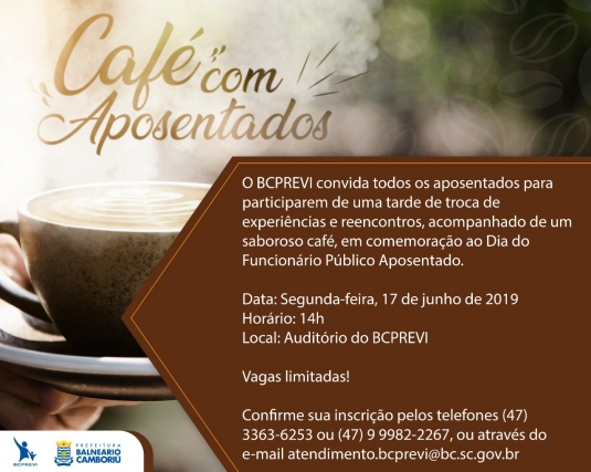 BCPREVI promoverá café no Dia do Funcionário Público Aposentado